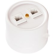 Bironi Лизетта пластик белый розетка 2-ая RJ45 B1-302-21