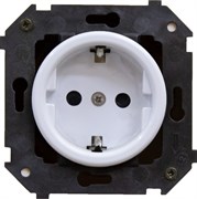 Bironi Шедель пластик белый розетка с заземлением ( скрытый монтаж) B3-101-21