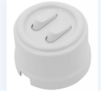 Bironi Лизетта пластик белый выключатель 2-клавишный (клавишный) B1-222-21