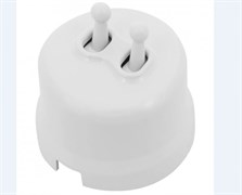 Bironi Лизетта пластик белый выключатель 2-клавишный (тумблерный) B1-232-21