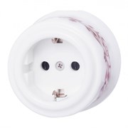 Bironi Лизетта керамика белый розетка с заземлением (декор D6/2) B1-101-01-D6/2
