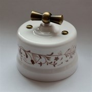 Bironi Лизетта керамика белый выключатель 2-клавишный (декор D6/2) B1-202-01-D6/2