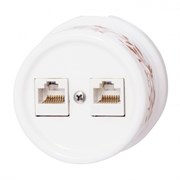 Bironi Лизетта керамика белый розетка 2-ая RJ45 (декор D6/2) B1-302-01-D6/2
