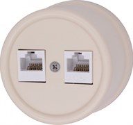 BIRONI Лизетта Пластик Песочное золото Розетка 1-ая RJ45 B1-302-24