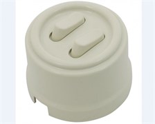 Bironi Лизетта пластик слоновая кость выключатель 2-клавишный (клавишный) B1-222-211