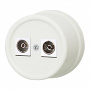 BIRONI Лизетта Пластик Слоновая кость Розетка телевизионная двойная, оконечная B1-306-211