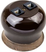 Bironi Фаберже керамика коричневый розетка RJ45 B2-302-020/18