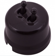 Bironi Лизетта пластик коричневый выключатель 2-клавишный (тумблерный) B1-232-22