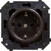 Bironi Шедель пластик коричневый розетка с заземлением ( скрытый монтаж) B3-101-22