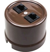 Bironi Лизетта пластик коричневый розетка 2-ая RJ45 B1-302-22