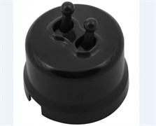 Bironi Лизетта пластик чёрный выключатель 2-клавишный (тумблерный) B1-232-23