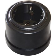 Bironi Лизетта пластик чёрный розетка с заземлением B1-101-23