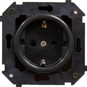 Bironi Шедель пластик чёрный розетка с заземлением (скрытый монтаж) B3-101-23