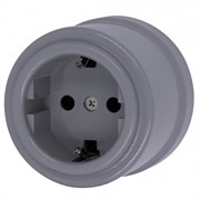 Bironi Лизетта пластик титан розетка с заземлением B1-101-26