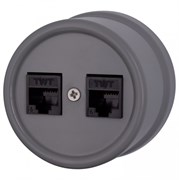 Bironi Лизетта пластик титан розетка RJ45 2-ая B1-302-26