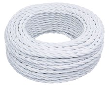 Bironi белый матовый витой провод 2*0,75 10м B1-422-71-10