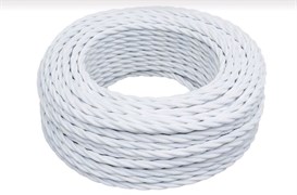 Bironi белый матовый витой провод 3*0,75 20м B1-432-71-20