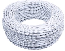 Bironi белый глянец витой провод 2*0,75 50м B1-422-071-50
