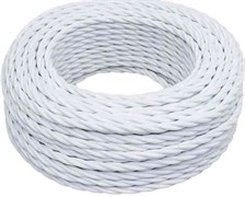 Bironi белый глянец витой провод 2*1,5 10м B1-424-071-10