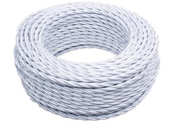 Bironi белый глянец витой провод 3*1,5 20м B1-434-071-20