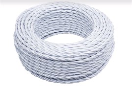 Bironi белый глянец витой провод 2*2,5 10м B1-425-071-10