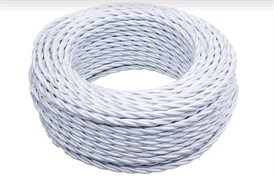 Bironi белый глянец витой провод 2*2,5 20м B1-425-071-20