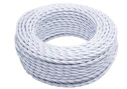 Bironi белый глянец витой провод 3*2,5 10м B1-435-071-10