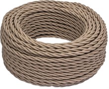 Bironi капучино матовый витой провод  2*1,5 10м B1-424-716-10