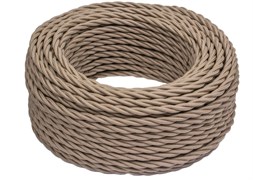 Bironi капучино матовый витой провод 2*0,75 20м B1-422-716-20