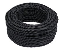 Bironi чёрный матовый витой провод 3*1,5 20м B1-434-73-20