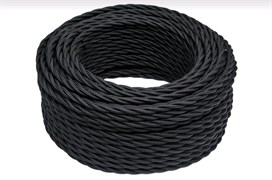 Bironi чёрный матовый витой провод 3*0,75 20м B1-432-73-20