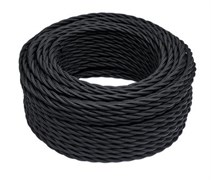 Bironi чёрный матовый витой провод 3*0,75 10м B1-432-73-10