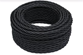 Bironi чёрный матовый витой провод 2*2,5 150м B1-425-73-150
