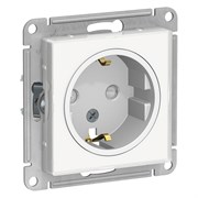 Systeme Electric AtlasDesign Art белый розетка с заземлением, со шторками, 16А, механизм ATN200145