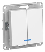 Systeme Electric AtlasDesign Лотос Выключатель 2-клавишный с подсветкой, сх.5а, 10АХ, механизм ATN001353