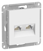 Systeme Electric AtlasDesign Лотос Розетка двойная компьютерная RJ45+RJ45, кат.5Е, механизм ATN001385