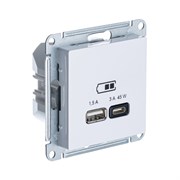 Systeme Electric AtlasDesign Лотос Розетка USB A + тип-C 45Вт высокоскор.заряд. QC, PD, механизм ATN001329