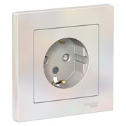 Systeme Electric AtlasDesign жемчуг розетка с заземлением, со шторками, 16А, в сборе ATN000444