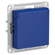 Systeme Electric AtlasDesign аквамарин розетка с заземлением, со шторками с крышкой, 16А, IP20, механизм ATN001146