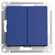 Systeme Electric AtlasDesign аквамарин переключатель 2-клавишный перекрестный, 2 x сх. 7, 10АХ, механизм ATN001173