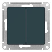 Systeme Electric AtlasDesign изумруд переключатель 2-клавишный перекрестный, 2 x сх. 7, 10АХ, механизм ATN000873