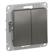 Systeme Electric AtlasDesign сталь выключатель 2-клавишный с самовозвратом, сх.2, 10А, механизм ATN000917