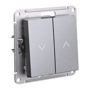 Systeme Electric AtlasDesign сталь выключатель 2-клавишный жалюзи, 10А, механизм ATN000919