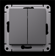 Systeme Electric AtlasDesign базальт выключатель 2-клавишный с самовозвратом, сх.5, 10АХ, механизм ATN001417