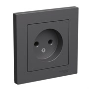 Systeme Electric AtlasDesign базальт розетка без заземления, 16А, в сборе ATN001440