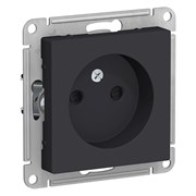 Systeme Electric AtlasDesign карбон розетка без заземления, со шторками, 16А, механизм ATN001049