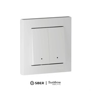 Systeme Electric AtlasDesign Smart Белый Выключатель 2-кл с подсв., Zigbee, сх.5, L+N, 10А, мех. ATN000153Z