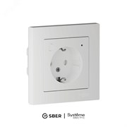 ATLASDESIGN SMART РОЗЕТКА с заземл., со шт., Zigbee, L+N, 16А, мех., БЕЛЫЙ ATN000145Z pe987128