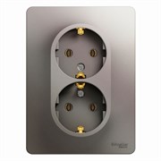 Glossa платина розетка 2-ая с заземлением, (в сборе) GSL001224