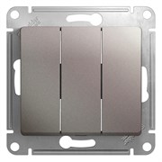 Glossa платина выключатель 3-клавишный, сх.3, 10AX GSL001231